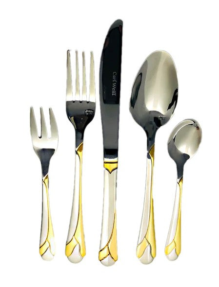 Carl Weill Flatware Capri Gold 18/10 Stainless Steel 78 Piece Cutlery Set