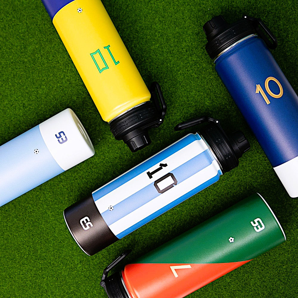 Messi Water Bottle 2 piece set Stainless Steel Insulated 22-oz = 10.5"tall +14-oz = 7"tall