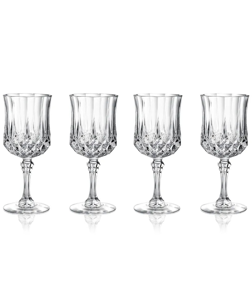 Longchamps by Cristal D'Arques Set of 4 Goblet 8.25-OZ = 25-cl