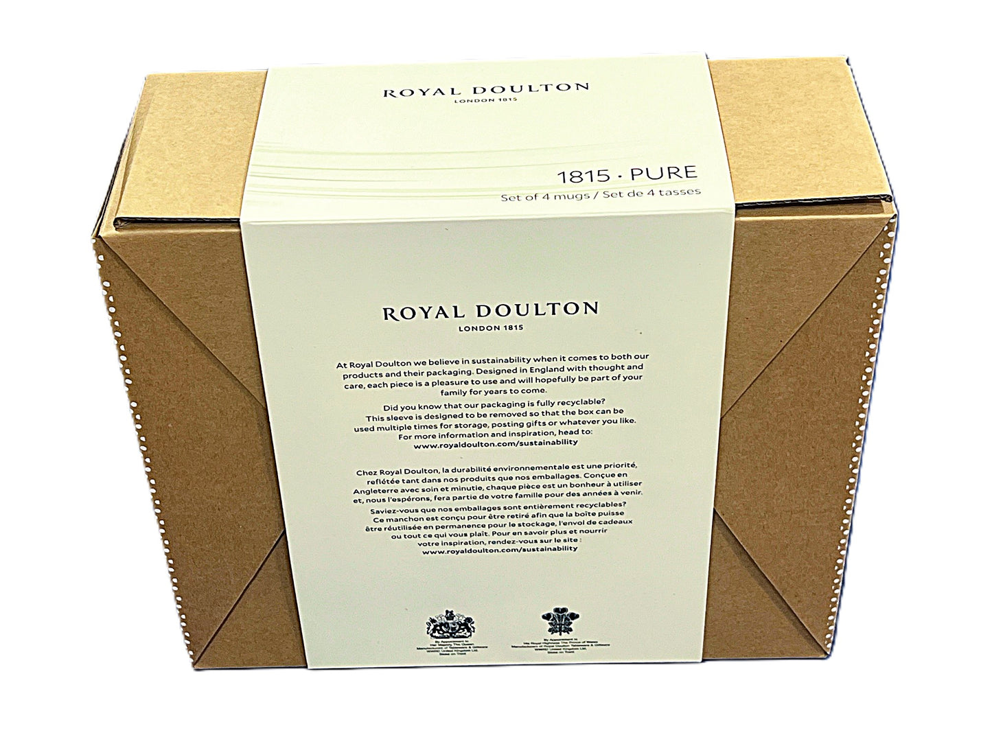 Royal Doulton 1815 Pure Mugs White Set of 4, 13.5-OZ