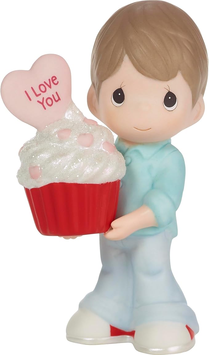Precious Moments Motherday 'You bake me happy' Boy holding cupcake