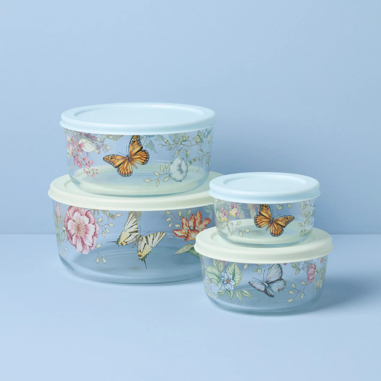 Lenox Butterfly Meadow Glass Bowl 8 piece Set