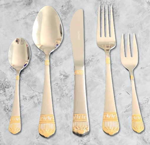 Carl Weill Venus Gold 78-Piece set & case 18/10 Stainless Steel Service for 12 People