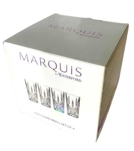 Waterford Markham Hi-ball set of 4 crystal glasses the Marquis Collection