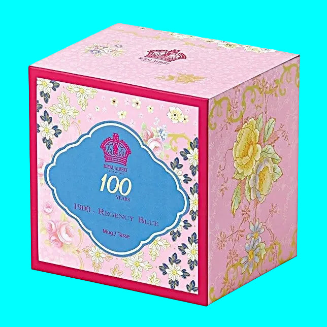 Royal Albert Mug 100 Years Anniversary Regency Blue 1900 Bone China, 14-oz