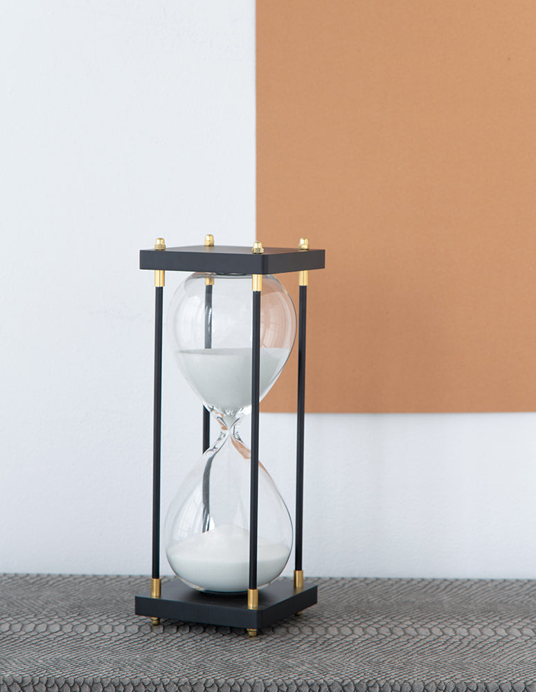 Hourglass Black & White 12"tall X 4.3"wide X 4.3"deep