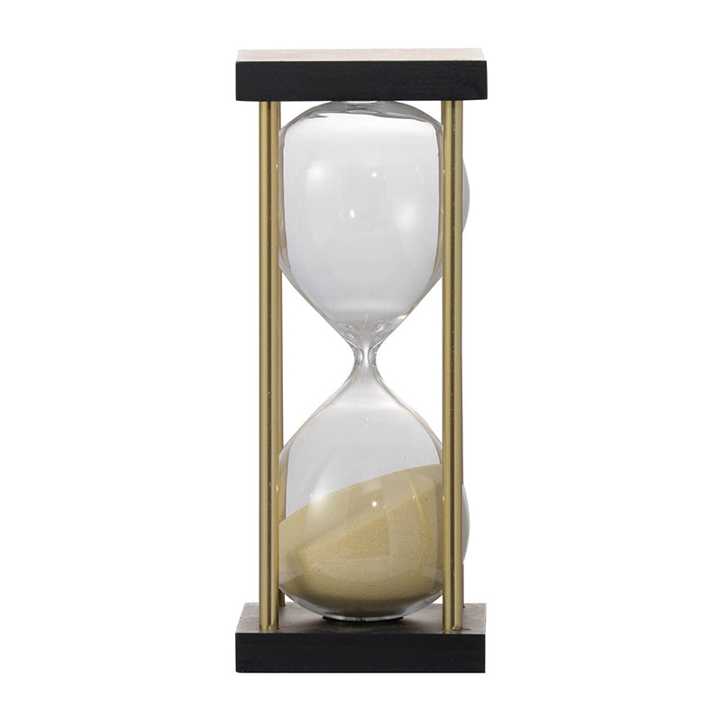 Hourglass 30-minute Papin Black & Tan 10"tall X 4"wide X 4"deep