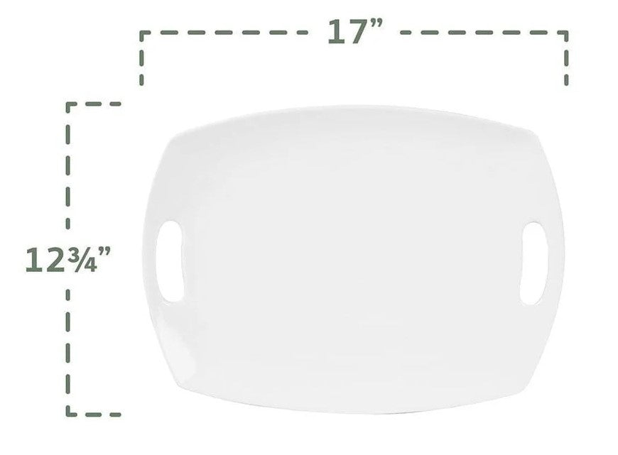 Fitz and Floyd Platter 17" Everyday White Dishwasher, Microwave & Oven Safe