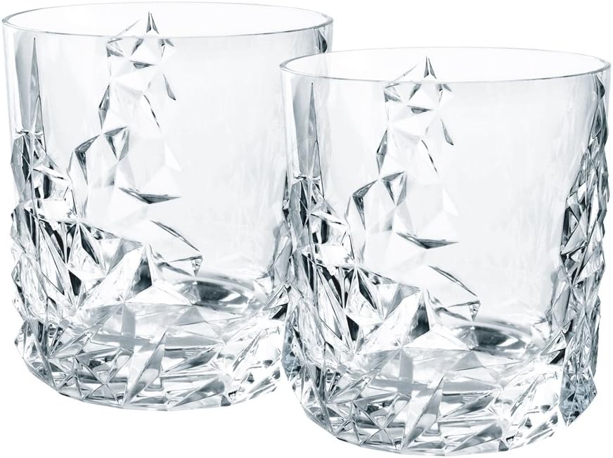 Nachtmann Sculpture Double Old Fashion  Crystal set of 2 Whisky Glasses
