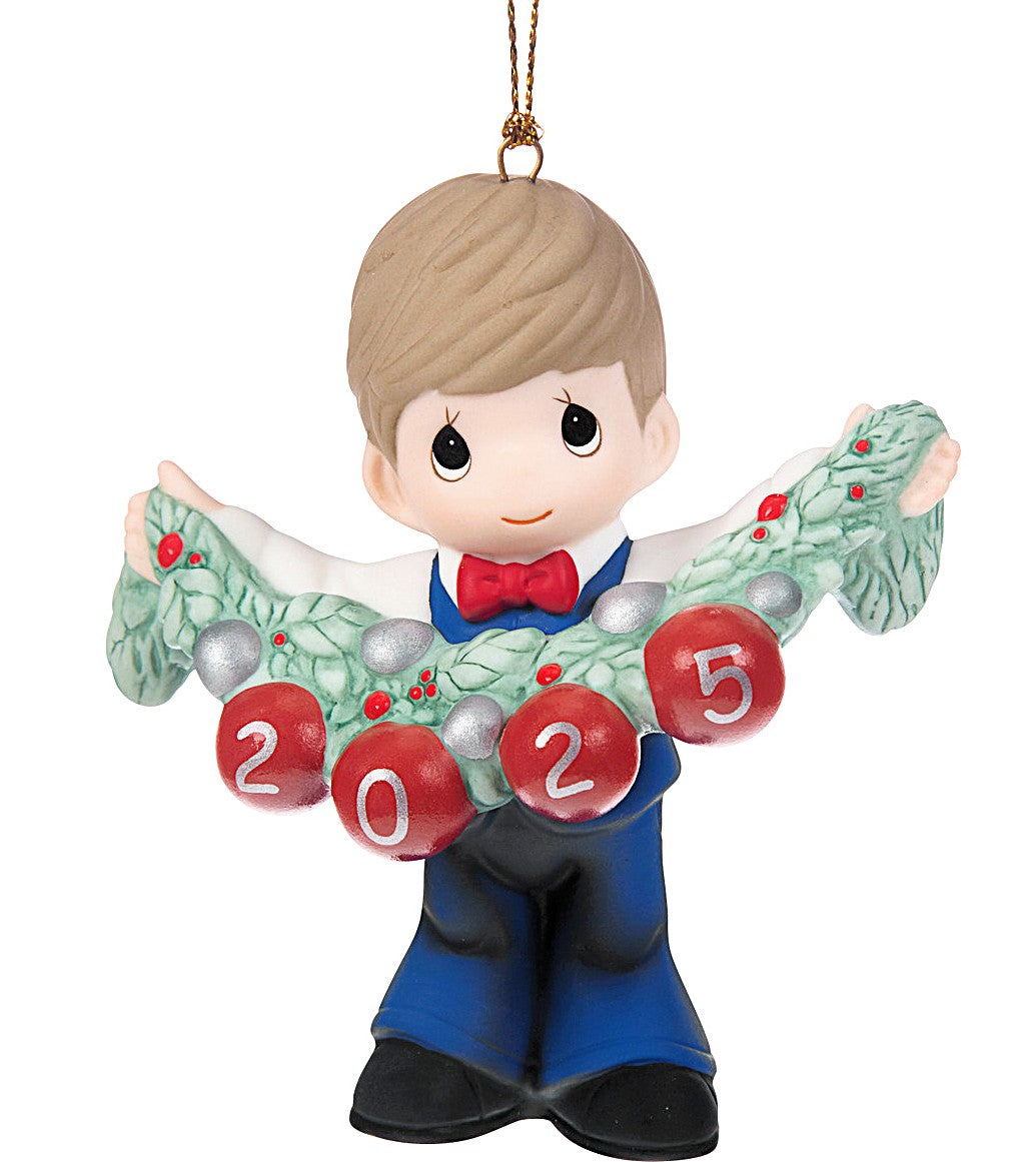 Precious Moments Deck The Halls 2025 Dated Boy Porcelain Ornament