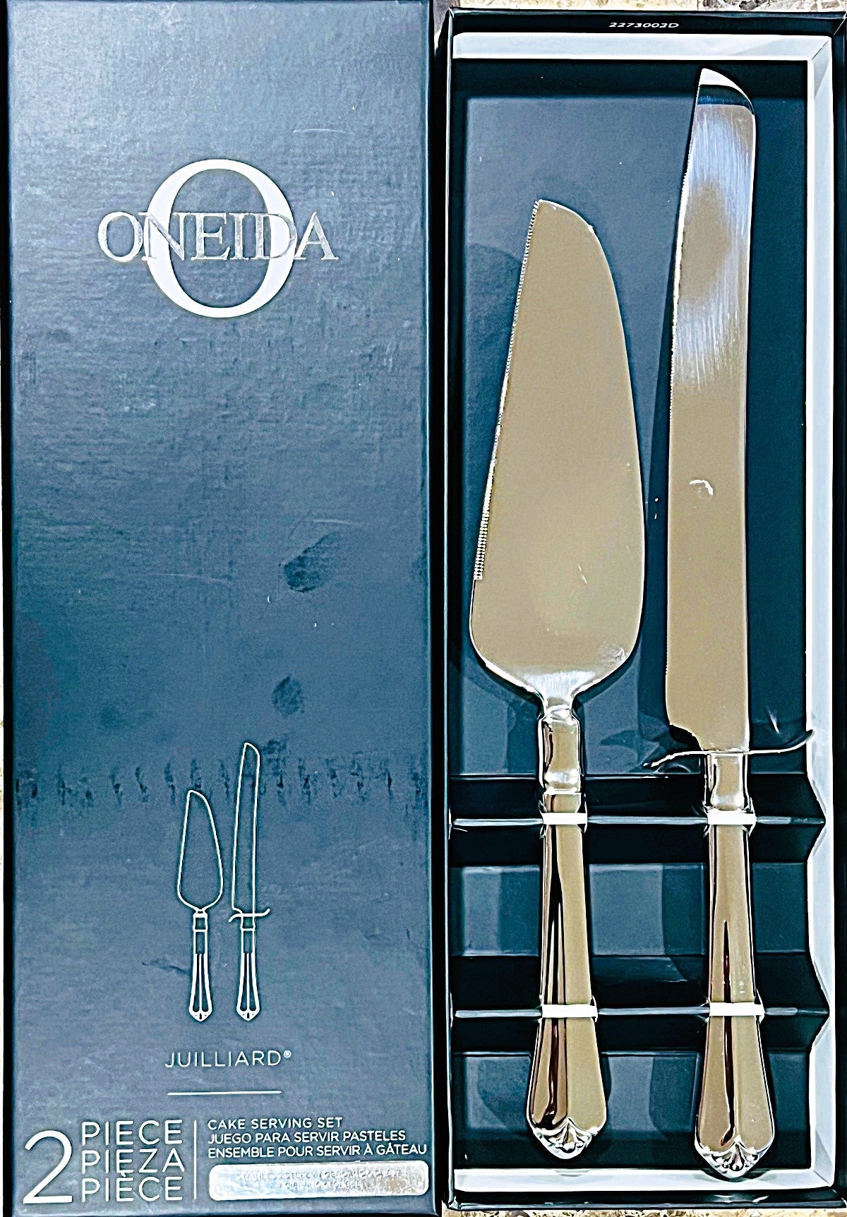 Oneida Juilliard Cake Serving set Includes: Cake knife and Cake server Stainless Steel