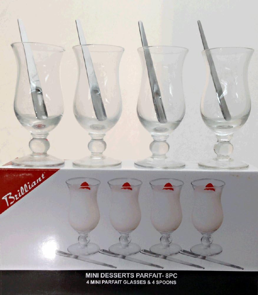 Parfait Glasses and Spoons - Set of 4 each