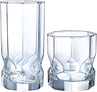 Glasses 16 Piece Every day Tumblers, Luminarc Drinking Glass Set Topaz Collection