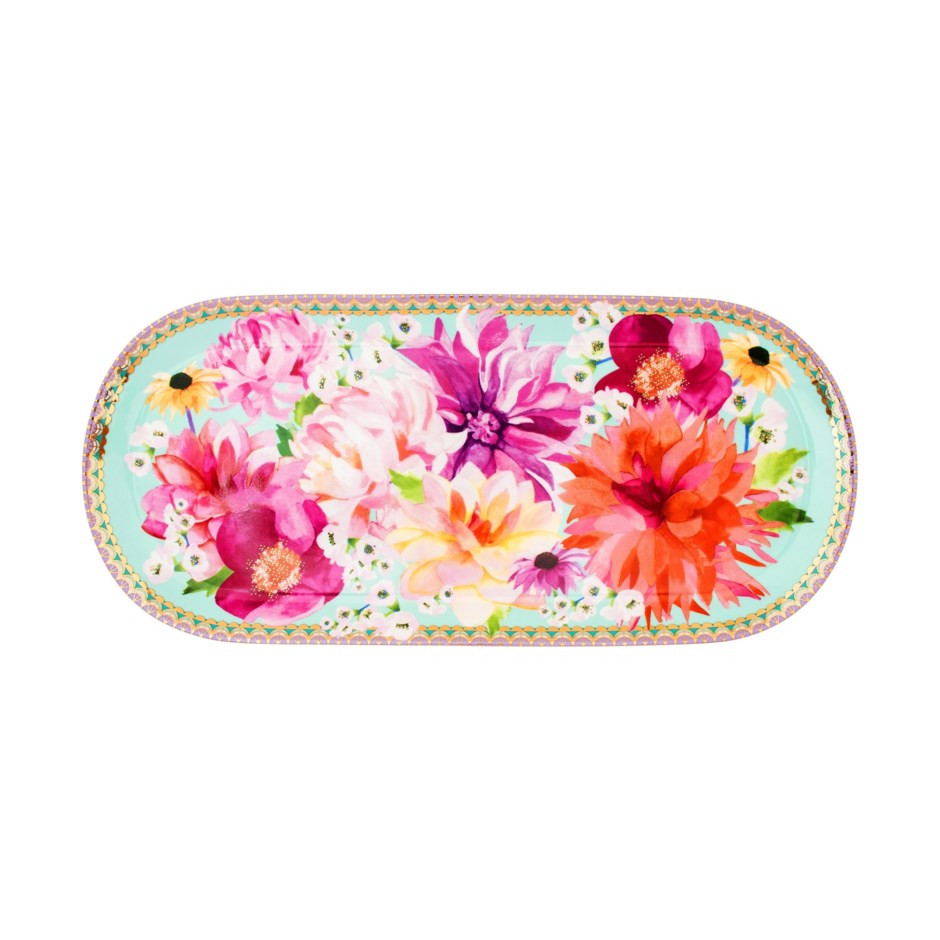 Platter 13.5"long X 6" Dahlia Sky By Maxwell & Williams