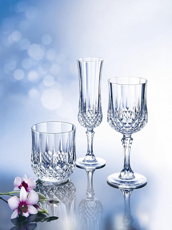 Longchamps by Cristal d'Arques Double Old Fashion crystal glasses Set of 4, 10.75-oz