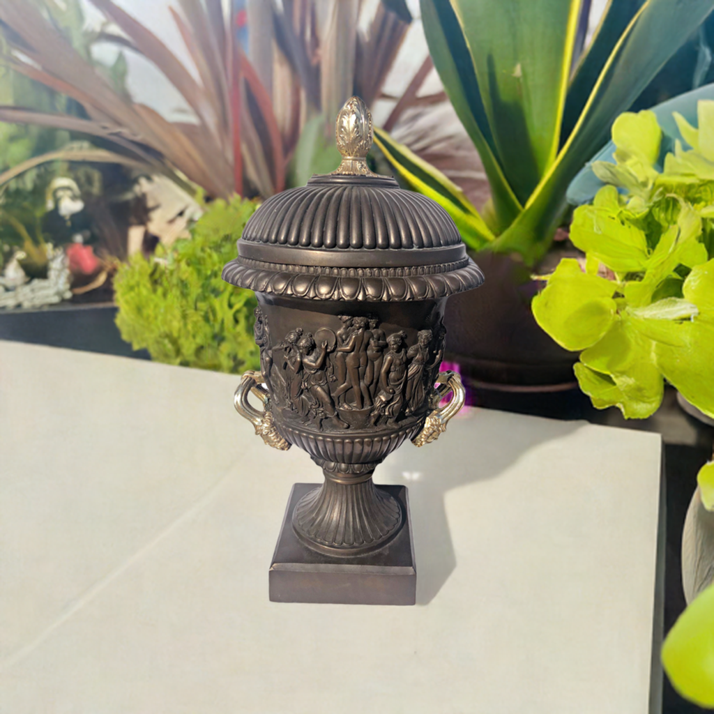 Roman Large Bronze look Female Figures Planter