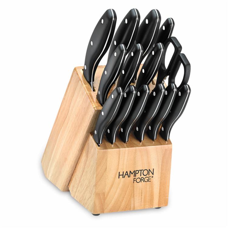 Hampton Forge Rochester 15 Pc Block Knife Set - Royal Gift