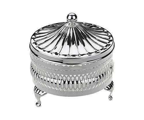 Silver Plated by Queen Anne Butter Dish Gallery Frame 3.5"Round 4"Tall With cover Tarnish resistance