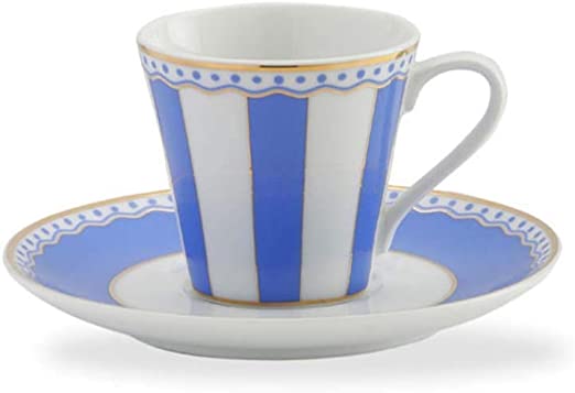 Noritake Circus Carnivale Espresso cup & saucer 3 oz blue