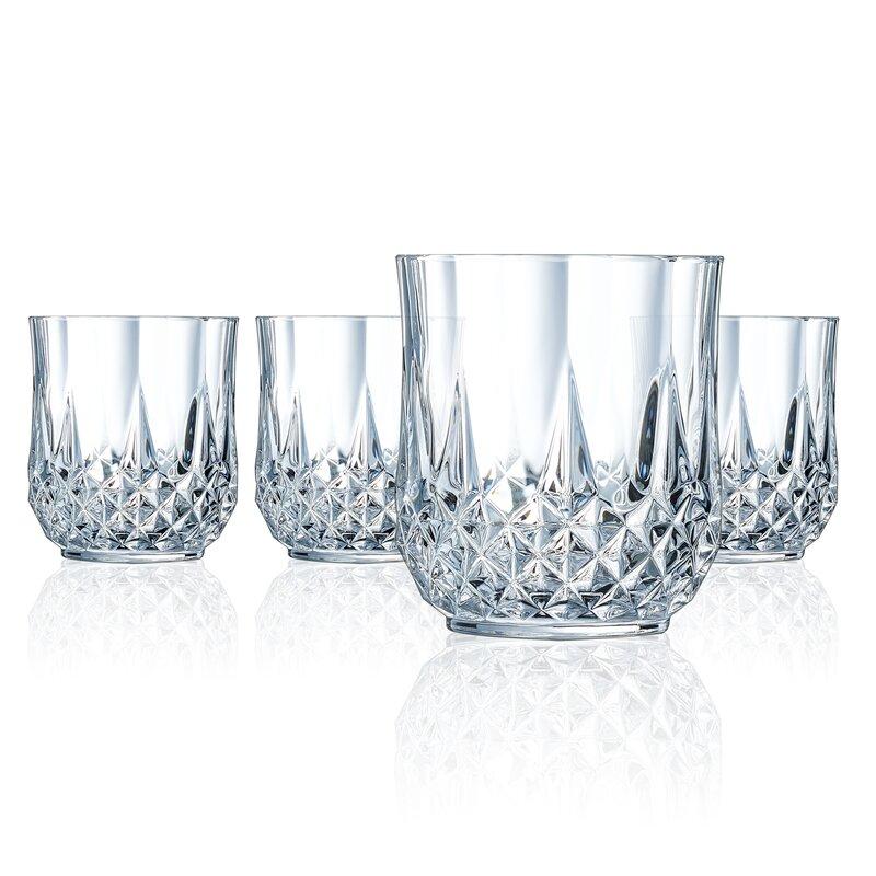 Cristal d'Arques Longchamps Crystal Double Old Fashion Glass, Set of 4