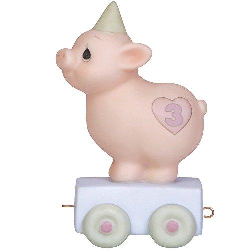 Precious Moments, Birthday Train collection, Age 3, Heaven Bless Your Special Day, Bisque Figurine 142023