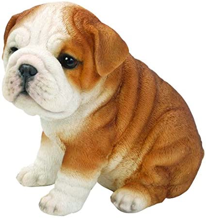 Bulldog Puppy sitting 6.5" Figurine ceramic statue