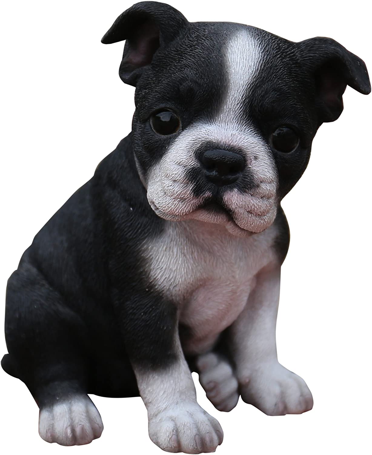 Boston Terrier sitting Puppy 6.5" ceramic statue