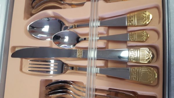 Carl Weill Venus Gold 78-Piece set & case 18/10 Stainless Steel Service for 12 People - Royal Gift