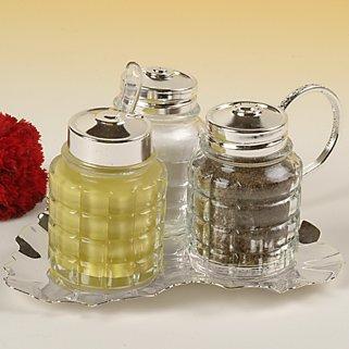 Silver Plated by Queen Anne Cruet 3-Piece Set