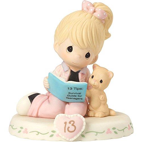 Precious Moments Birthday Gifts, Age 13 Growing in Grace, Blonde Girl Bisque Porcelain Figurine