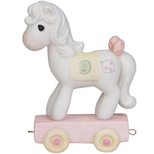 Precious Moments Birthday Gifts Train collection, age 9 Being Nine is Just Divine, Bisque Porcelain Figurine
