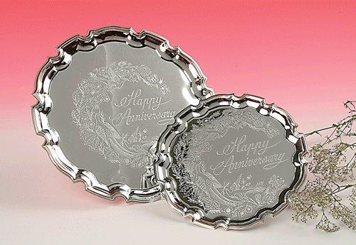 Silver Plated by Queen Anne- Large Happy Anniversary Tray