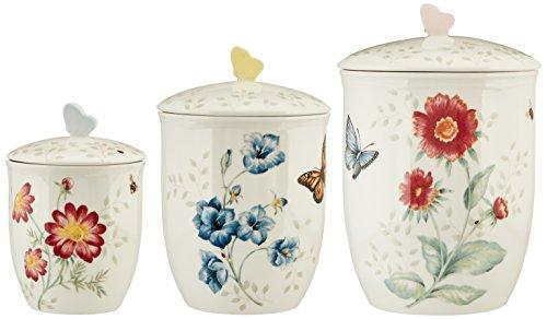 Lenox Butterfly Meadow 3-Piece Canister Set, 6.6 LB, Multi-color