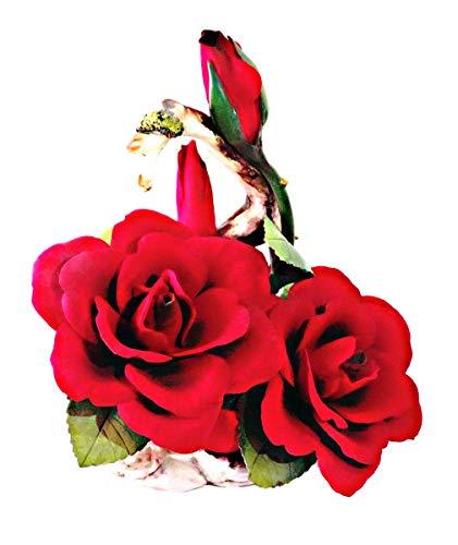 Capodimonte Rose Grace (Red) Porcelain Flower Hand Made in Italy
