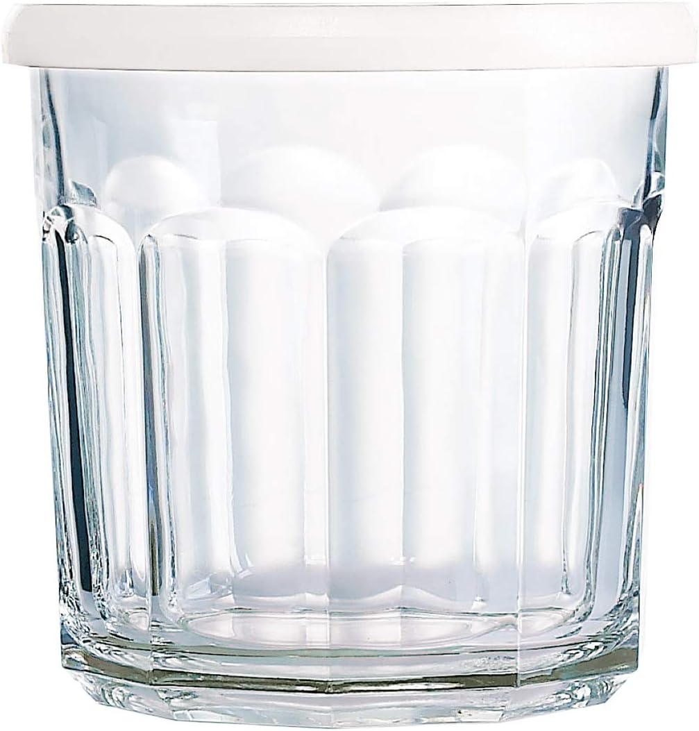 Arc International Luminarc Working Storage Jar/Dof Glass with White Lid, 14-Ounce, Set of 4