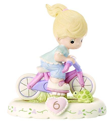 Precious Moments "Growing in Grace, Age 6 Girl Bisque Porcelain Figurine Birthday Gifts, Blonde