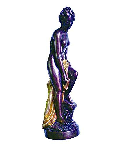 Fair Lady Statue 11″ X 3.3" Ceramic Bronze Color and Gold