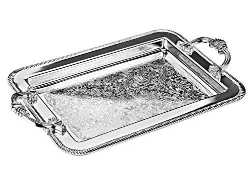 Silver Plated Rectangular Serving Tray by Queen Anne 16" x 10"