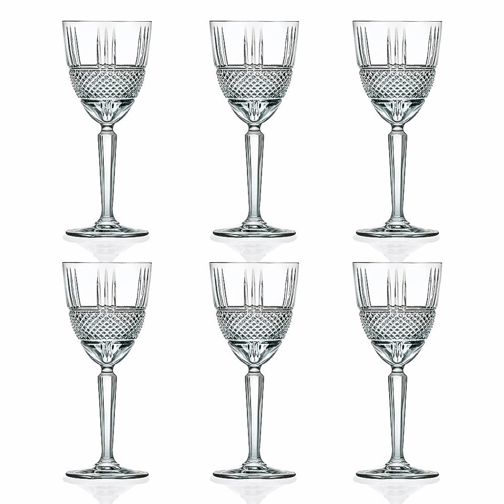 RCR Brilliante 6 Goblets Crystal 23cl, 7.74-OZ made in Italy