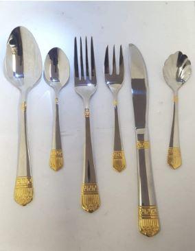Cutlery Set 78-Piece Venus Gold 18/10 Stainless Steel with 24k Gold Accents