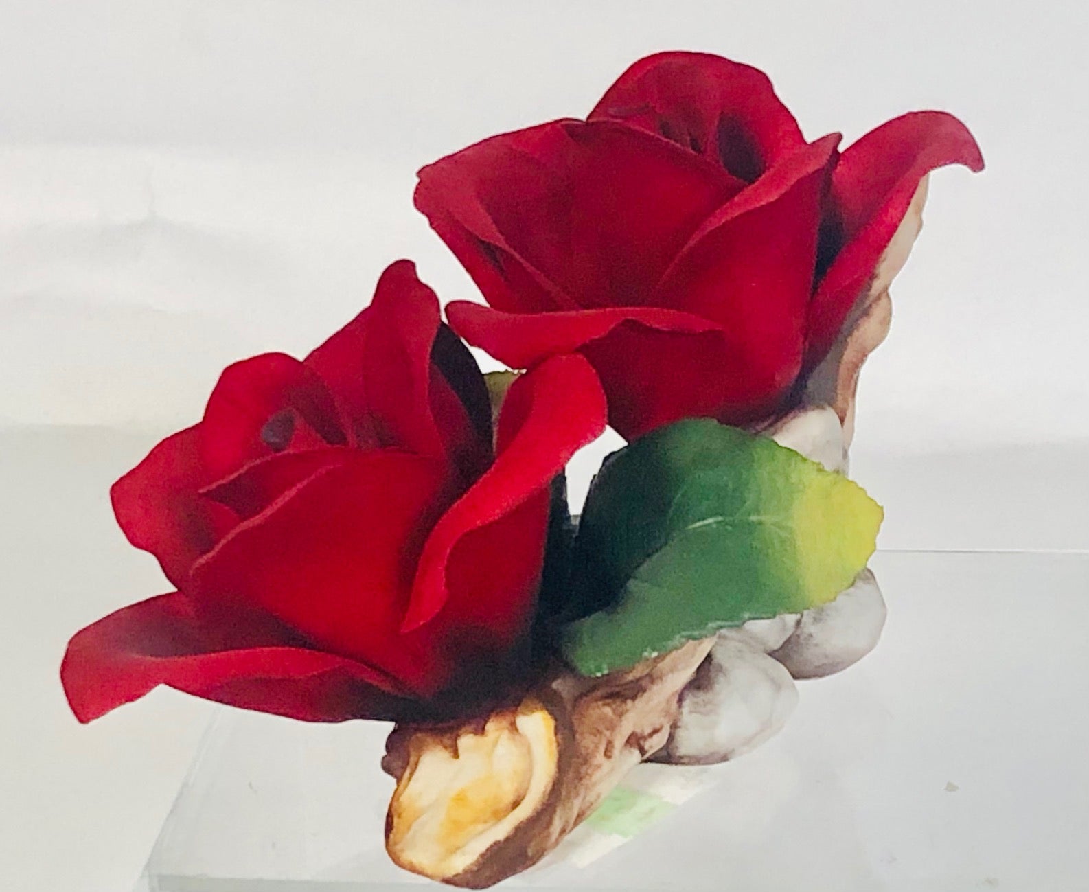 Capodimonte Roses (Red) Porcelain Flower Hand Made in Italy