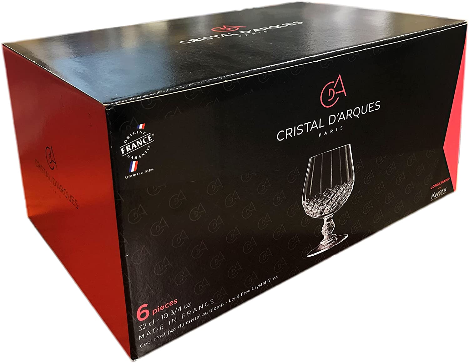 Brandy, 32CL, Set of 6 from Longchamp Cristal D'Arques collection 10.8-oz