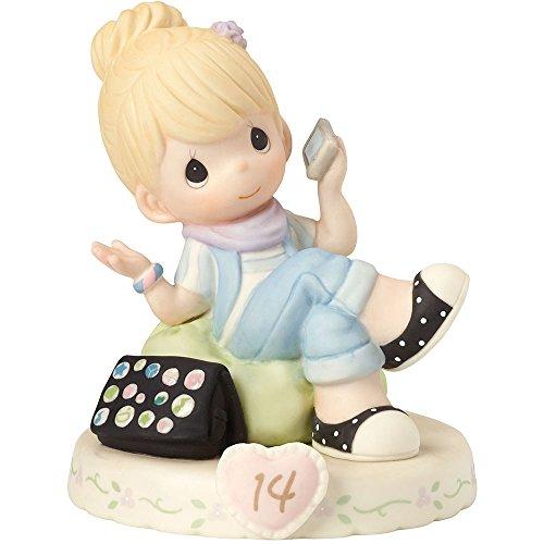 Precious Moments Birthday Gifts, Growing in Grace, Age 14 Bisque Porcelain Figurine, Blonde Girl