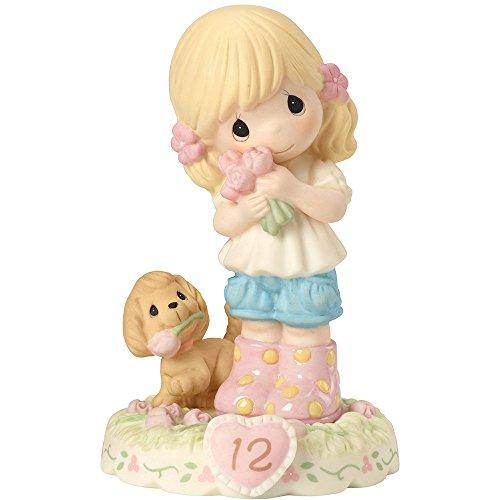 Precious Moments Birthday Gifts, Growing in Grace, Age 12 Bisque Porcelain Figurine, Blonde Girl