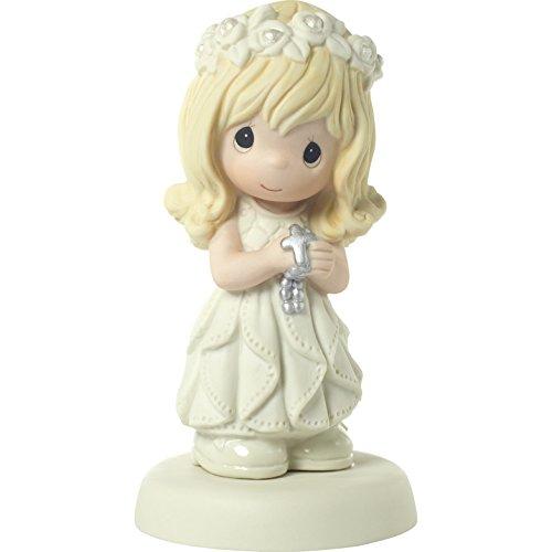 Precious Moments 172009 May His Light Shine in Your Heart Today & Always Blonde Hair Girl with Light Skin Tone First Communion Bisque Porcelain Figurine