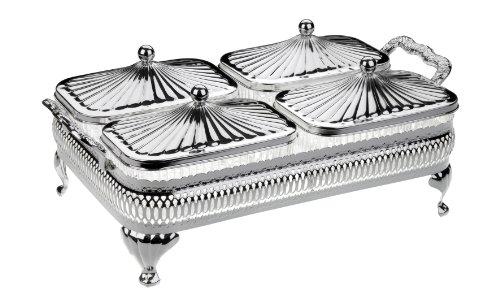 Silver Plated by Queen Anne Gallery Hostess Set 9 piece Oblong Tarnish resistant