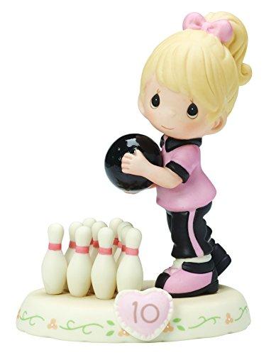Precious Moments Birthday Gifts, Age 10 Growing in Grace Blonde Girl Bisque Porcelain Figurine