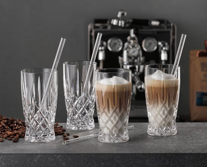 Nachtmann Noblesse 4 Latte Macchiato + 4 glass straws
