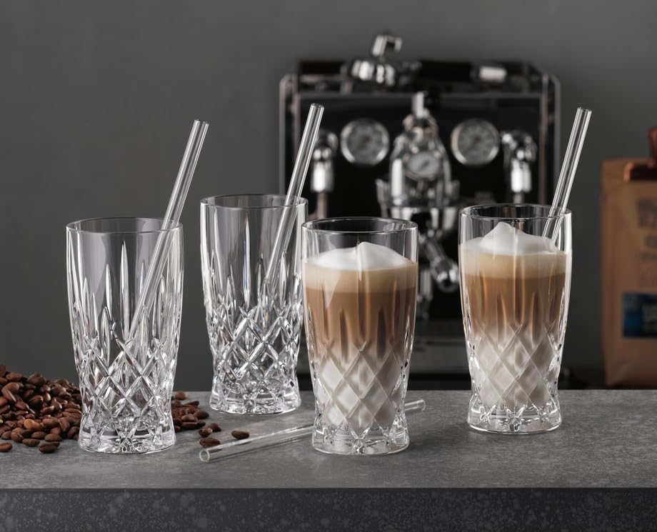 Nachtmann Noblesse 4 Latte Macchiato + 4 glass straws