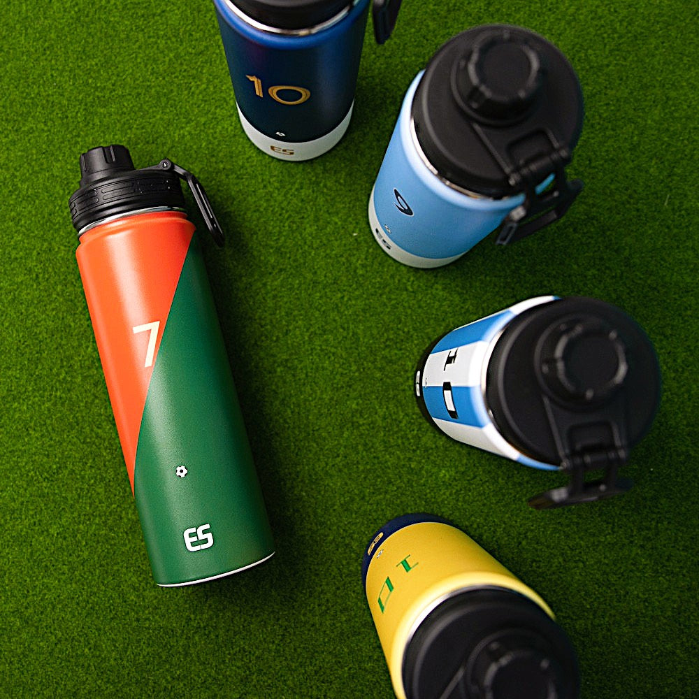 Ronaldo Water Bottle 2 piece set Stainless Steel Insulated 22-oz = 10.5"tall +14-oz = 7"tall